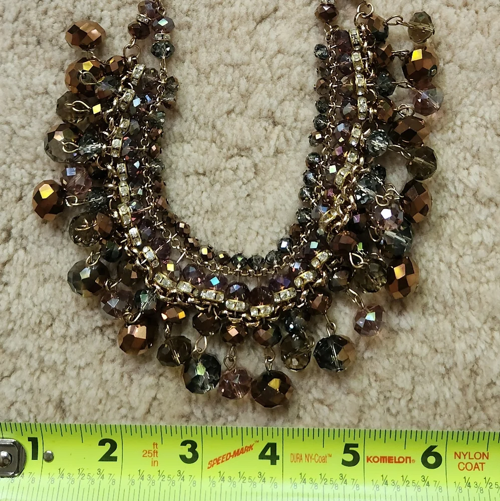 Aurora Borealis Multicolor Crystal Beaded Statement Necklace - Picture 17 of 17
